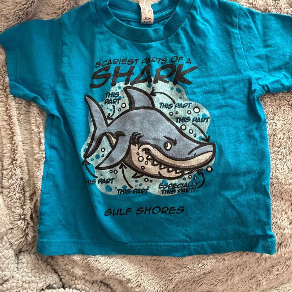 Gulf Shores Blue Shark Graphic Kids T-Shirt